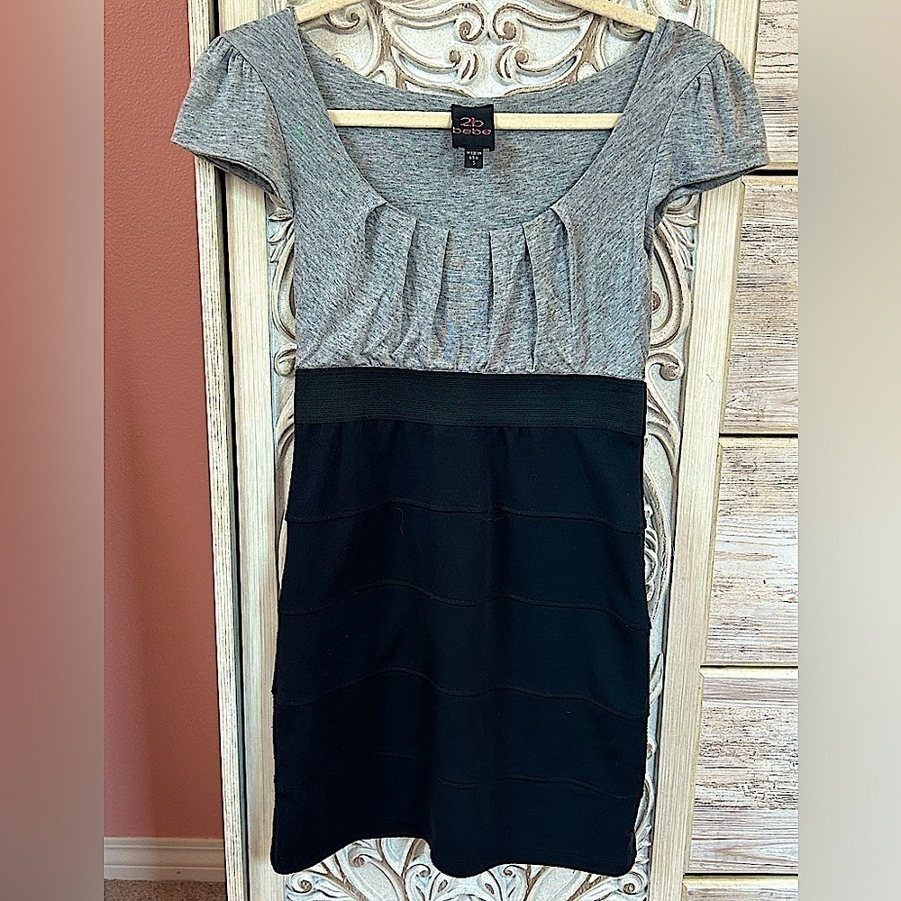 bebe vintage Y2K short capped-sleeve fitted dress snatched office siren Small - Picture 3 of 6